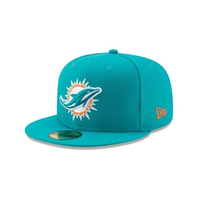 Miami Dolphins Gorra | New Era NFL Teal 59fifty Fitted Cap Mexico - Azules